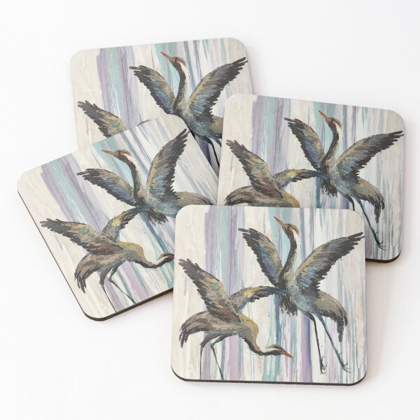 Item preview, Demoiselle Cranes Acrylic painting designed and sold by Redilion.