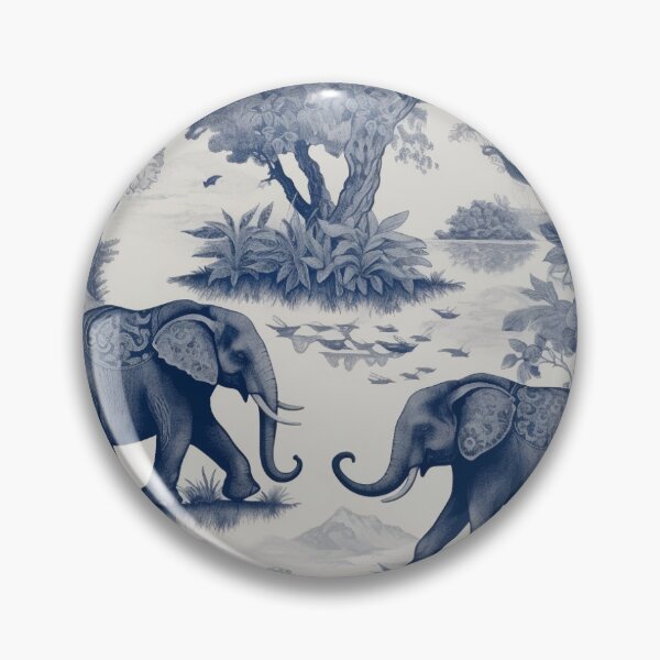 Item preview, Toile De Jouy Elephants designed and sold by Deepestblue.