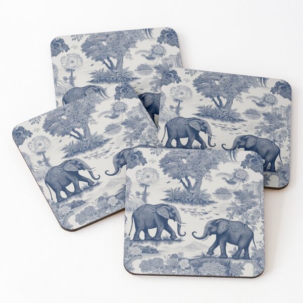 Item preview, Toile De Jouy Elephants designed and sold by Deepestblue.