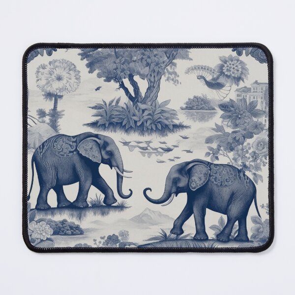 Item preview, Toile De Jouy Elephants designed and sold by Deepestblue.