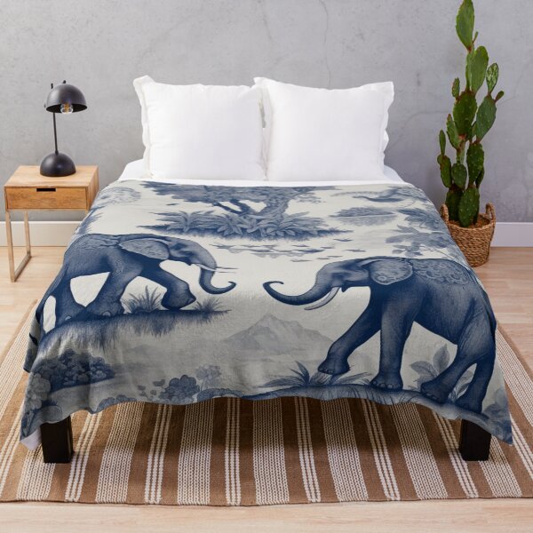 Item preview, Toile De Jouy Elephants designed and sold by Deepestblue.