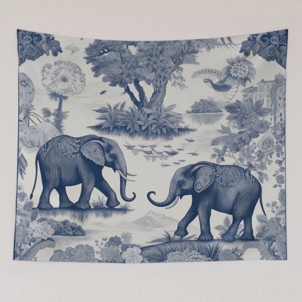 Item preview, Toile De Jouy Elephants designed and sold by Deepestblue.