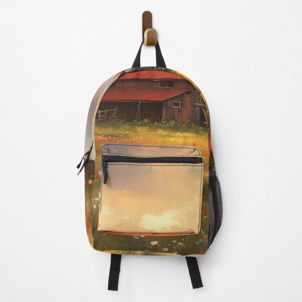 Item preview, Old barn in countryside floral meadow 4 designed and sold by Red Witch Art.