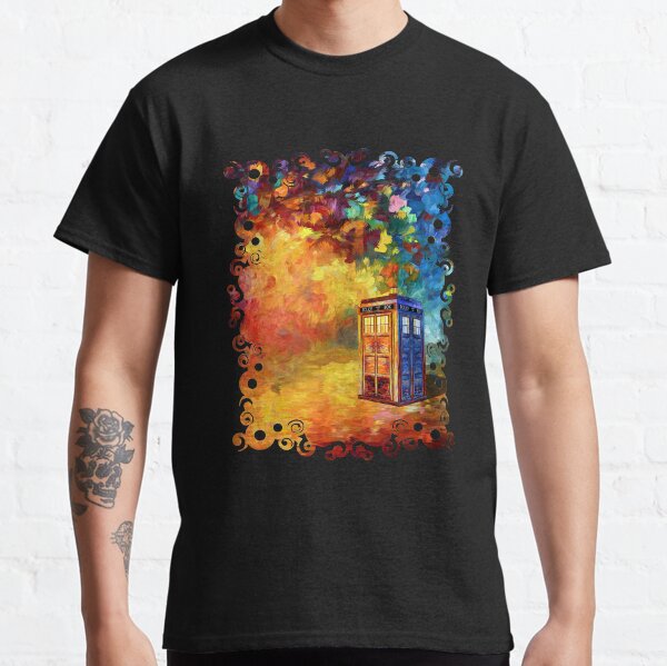 British Police public call box Rainbow abstraction Classic T-Shirt