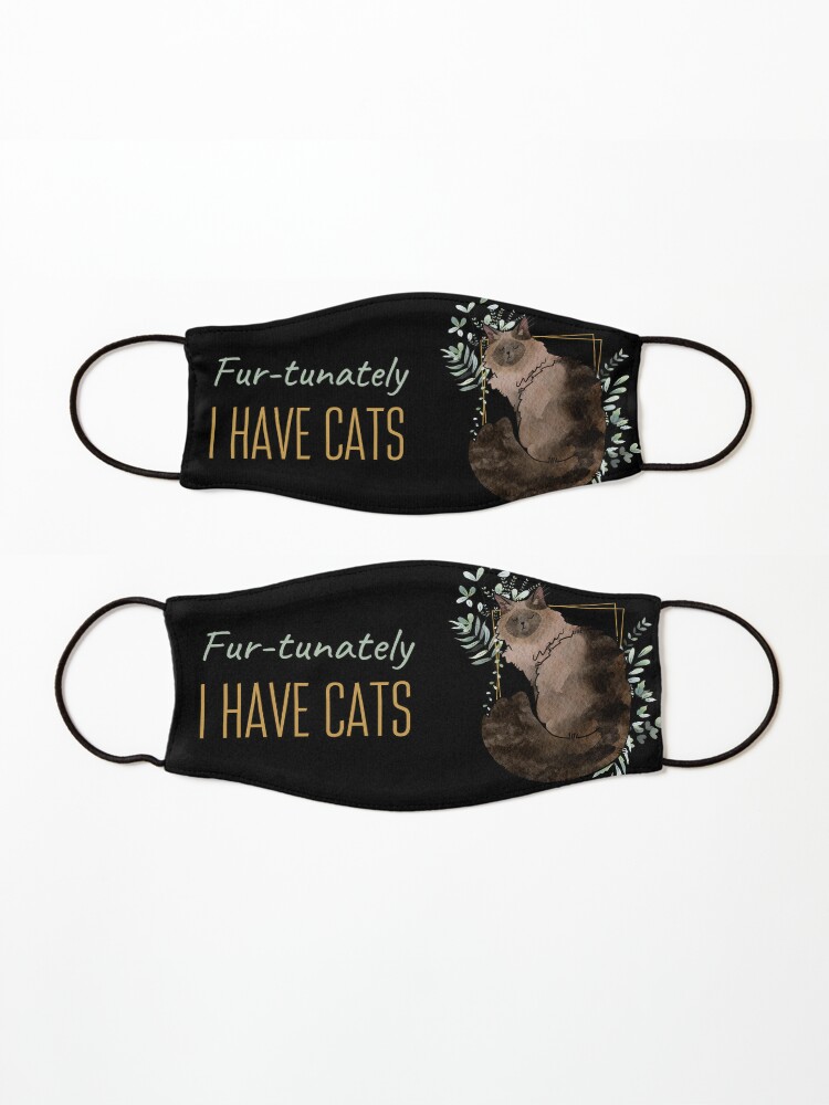 Mask, Fur-tunately, I have Cats - Balinese Cat - Cat Lovers Gifts designed and sold by FelineEmporium