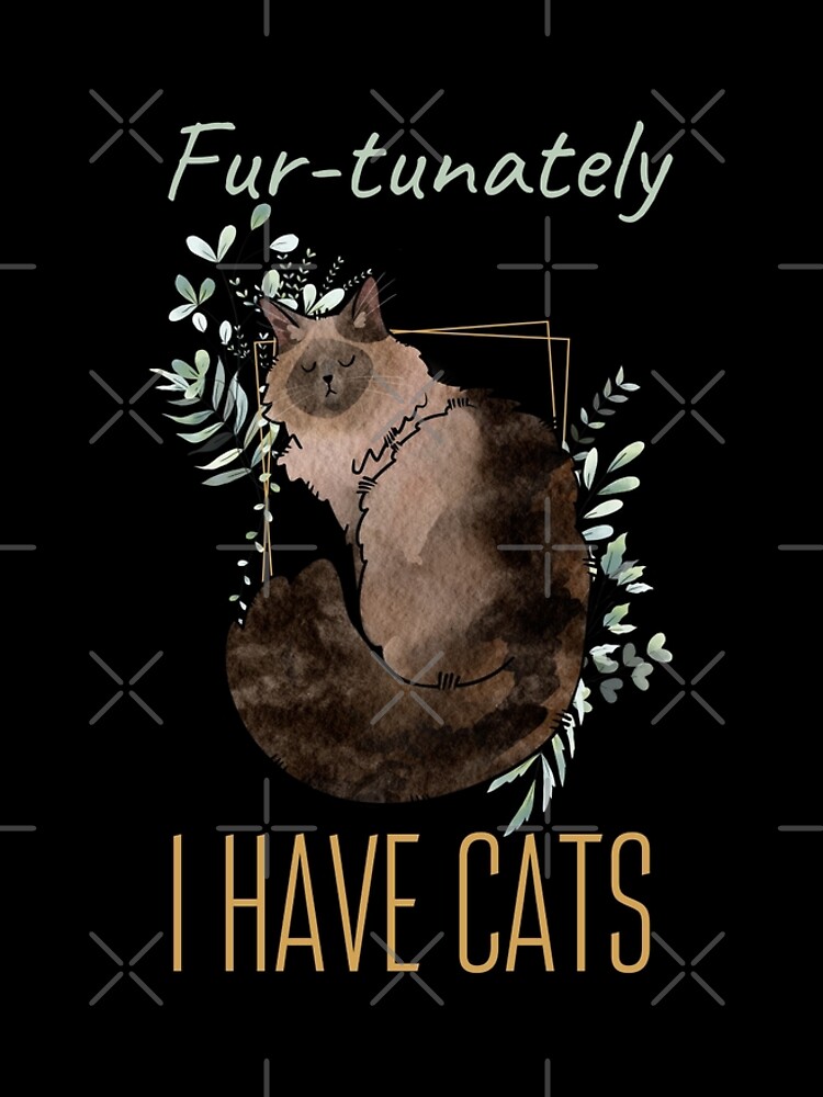 Thumbnail 5 of 5, Graphic T-Shirt Dress, Fur-tunately, I have Cats - Balinese Cat - Cat Lovers Gifts designed and sold by FelineEmporium.