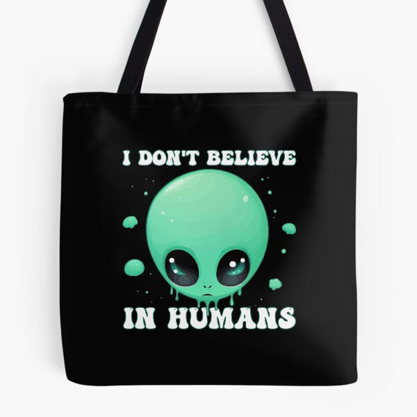 Item preview, Kawaii Green Alien - I Don't Believe in Humans Halloween designed and sold by Ridaelb.