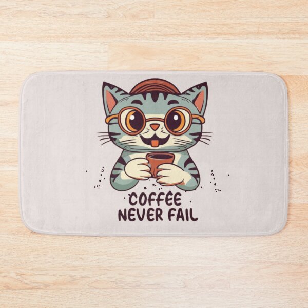 Item preview, Cute Cat - Coffee Never Fail designed and sold by AOCollections.