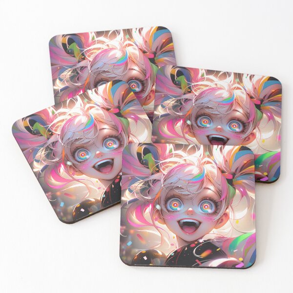Item preview, Wacky Bright Colorful Pigtails Anime Girl designed and sold by bubblegoth.