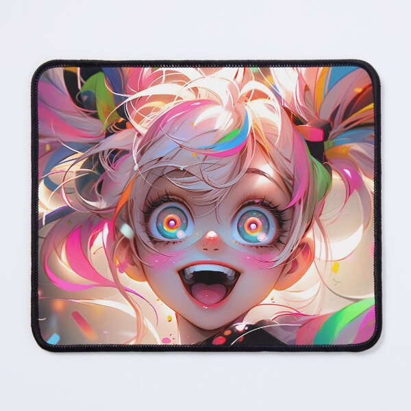 Item preview, Wacky Bright Colorful Pigtails Anime Girl designed and sold by bubblegoth.
