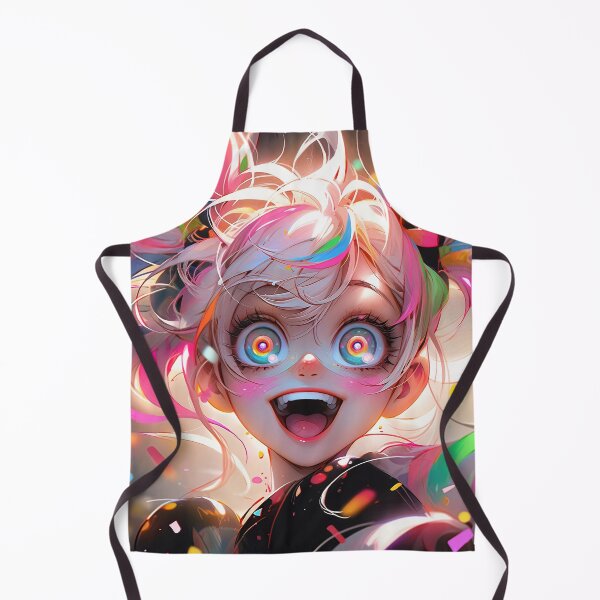 Item preview, Wacky Bright Colorful Pigtails Anime Girl designed and sold by bubblegoth.