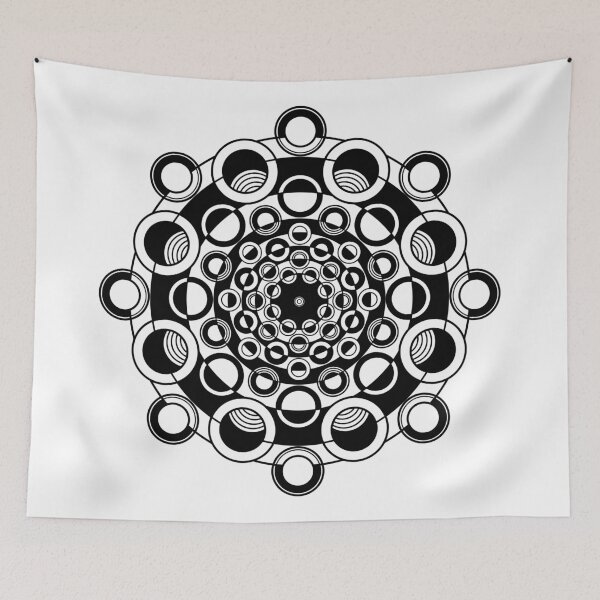 Item preview, Optical Illusion Black and White Circle Mandala designed and sold by Nandala.