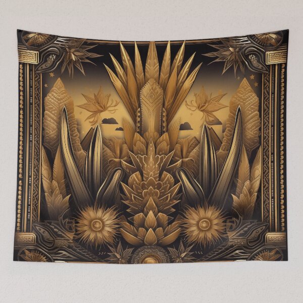Artikelvorschau, Goldener Art-Deco-Druck entworfen und verkauft von Deepestblue.