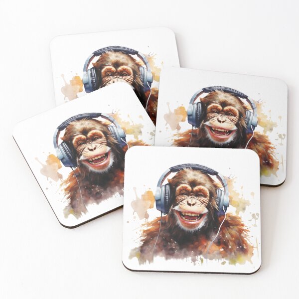 Item preview, Funny Monkey listening to music designed and sold by PrzemekJAS.