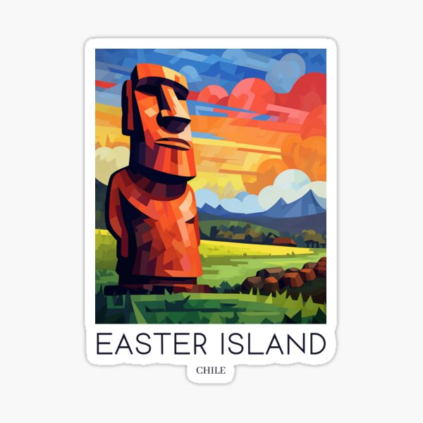 Item preview, A Pop Art Travel Print of Easter Island - Chile designed and sold by StudioRedKoala.