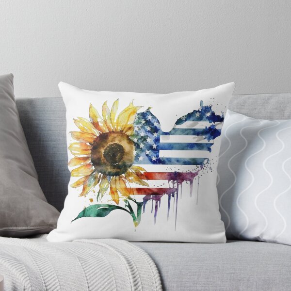 Aperçu de l'œuvre Coeur de tournesol aquarelle USA créée et vendue par TheUSAFantasy.