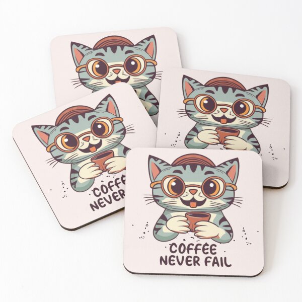 Item preview, Cute Cat - Coffee Never Fail designed and sold by AOCollections.