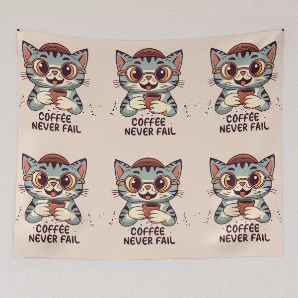 Item preview, Cute Cat - Coffee Never Fail designed and sold by AOCollections.