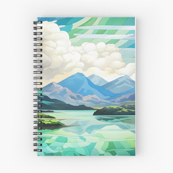 Item preview, Stained Glass Mountain Lake Landscape 1 designed and sold by SeeFutureDreams.