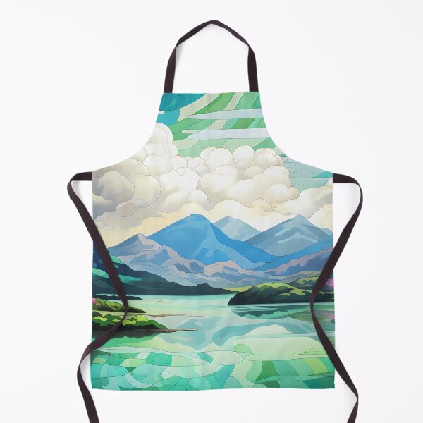 Item preview, Stained Glass Mountain Lake Landscape 1 designed and sold by SeeFutureDreams.