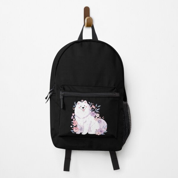 Item preview, Cute samoyed dog with pastel flowers art designed and sold by Yaragold.
