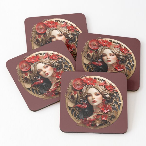 Item preview, Brooch - Lady with Red Flower designed and sold by ART-VUVULE.