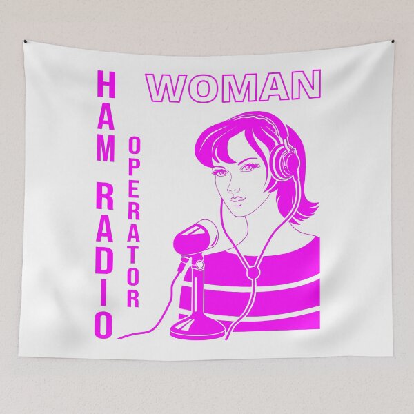 Item preview, Woman HAM Radio Operator fuchsia designed and sold by tuzlay.