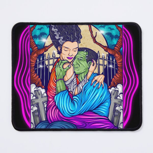 Item preview, Frankenstein's Monster & Bride, Neon Graveyard: Halloween Lovers designed and sold by Jayleen Olivia.