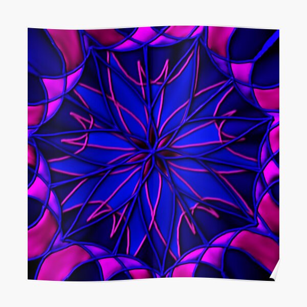 flower design in pink and purple Poster