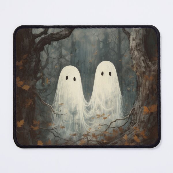 Aperçu de l'œuvre Fantômes effrayants dans les bois Halloween Art créée et vendue par CosmiaDesigns.