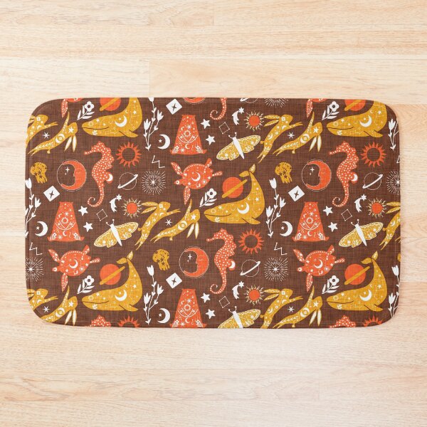Item preview, Dream Night 70s Brown - Whale - Whimsical Animals - Turtle - Stars - Moon- Moths  designed and sold by susycosta.