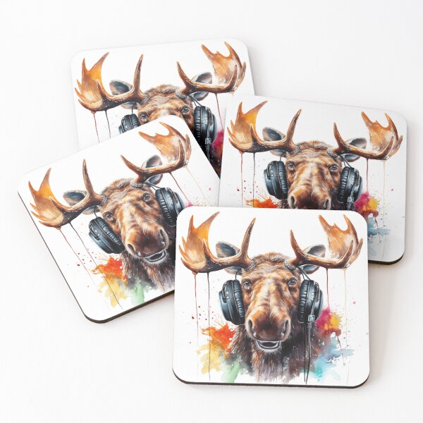 Item preview, Funny Moose listening to music designed and sold by PrzemekJAS.
