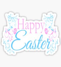 Happy Easter Flowers Design Sticker