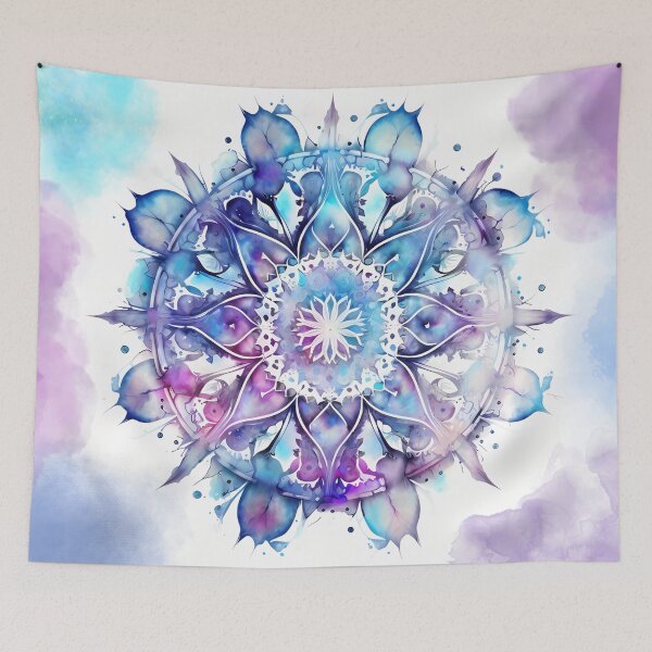 Item preview, Watercolor Mandala - A Harmony of Blue and Azure Hues designed and sold by VeronicArt85.