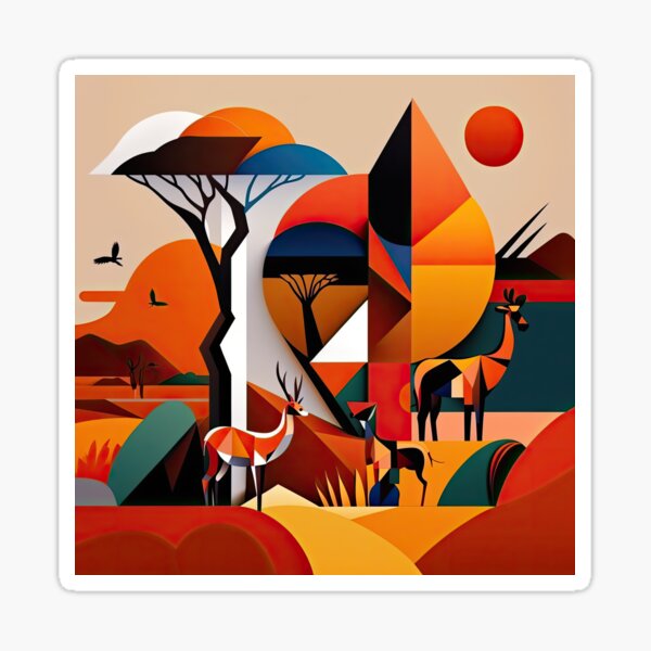 Item preview, African Savanna Bauhaus Design designed and sold by ArtificialGenes.