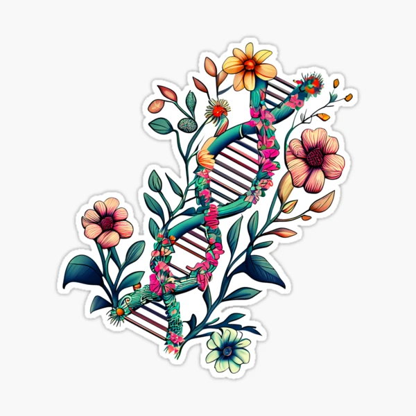 DNA Chain And Art Nouveau Flowers Tattoo. Symbol Of Art, Science,  Knowledge, Medicine, Evolutions, Lives And Death T-shirt Design. DNA And  Flowers Surreal Tattoo Royalty Free SVG, Cliparts, Vectors, and Stock  Illustration.