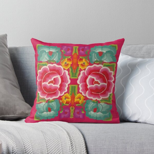 Mexican floral embroidered clearance pillows