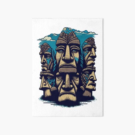 Moyai Emoji Moai Emoji Easter Island Black | Art Board Print