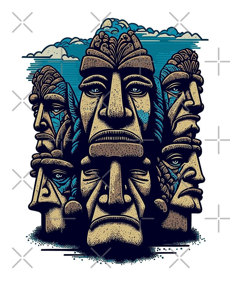 Easter Island Heads T-Shirts, Easter Island T-Shirts, Moai T-Shirts,  Archaic T-Shirts, Spiritual Connection T-Shirts, Moai Emoji T-Shirts  Essential T-Shirt for Sale by urbantod