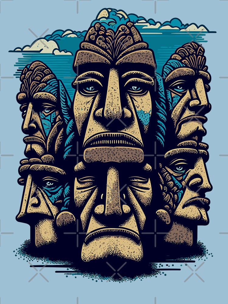 Easter Island Heads T-Shirts, Easter Island T-Shirts, Moai T-Shirts,  Archaic T-Shirts, Spiritual Connection T-Shirts, Moai Emoji T-Shirts  Sticker for Sale by urbantod