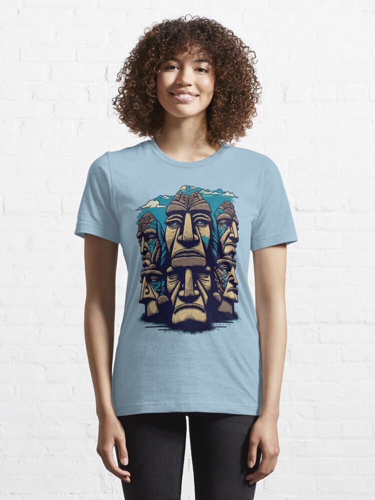 Easter Island Heads T-Shirts, Easter Island T-Shirts, Moai T-Shirts,  Archaic T-Shirts, Spiritual Connection T-Shirts, Moai Emoji T-Shirts  Sticker for Sale by urbantod