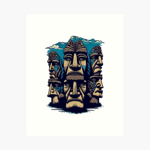 Easter Island Emoji Wall Art for Sale