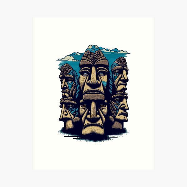 Moyai Emoji Moai Emoji Easter Island Black | Art Board Print