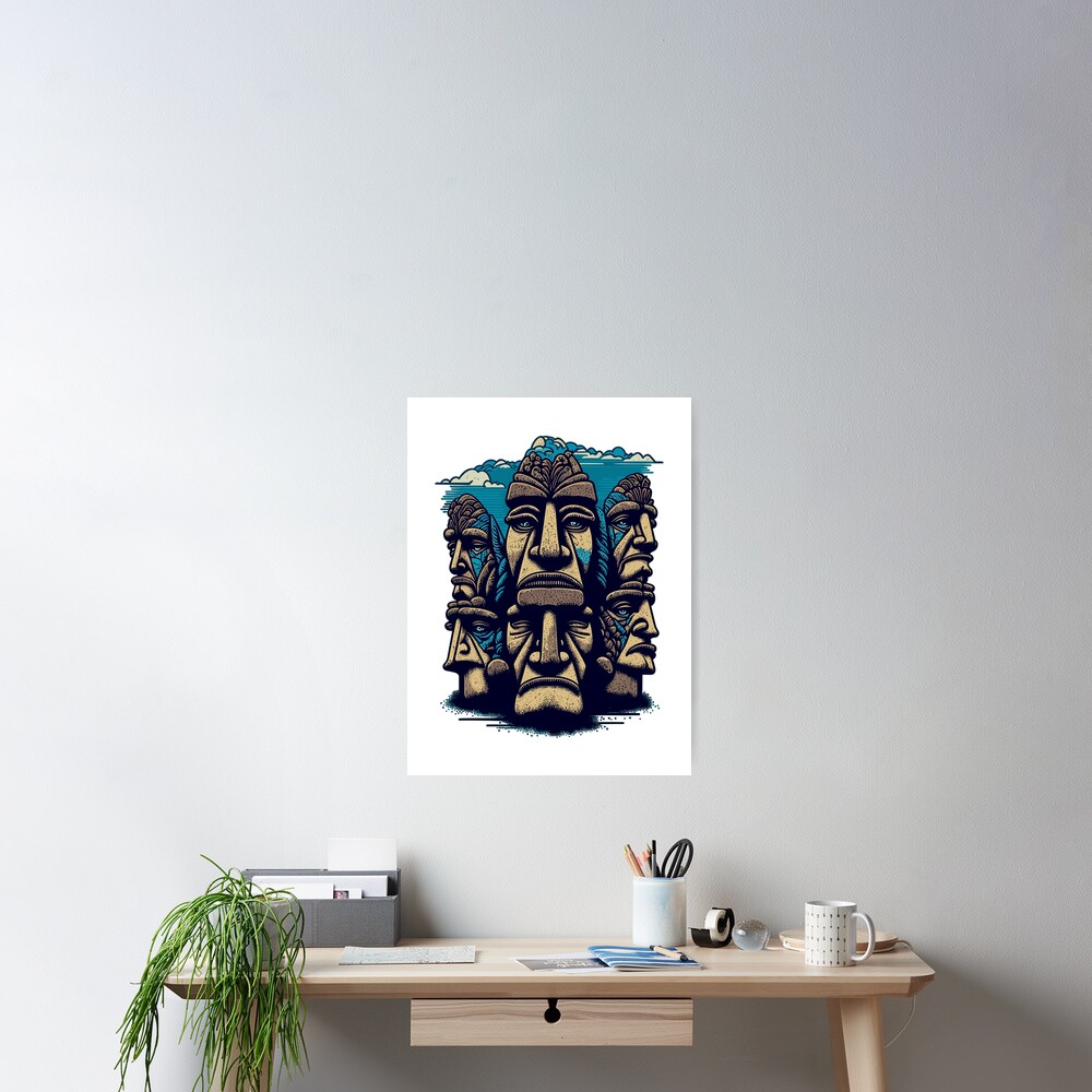 Easter Island Heads T-Shirts, Easter Island T-Shirts, Moai T-Shirts,  Archaic T-Shirts, Spiritual Connection T-Shirts, Moai Emoji T-Shirts  Sticker for Sale by urbantod