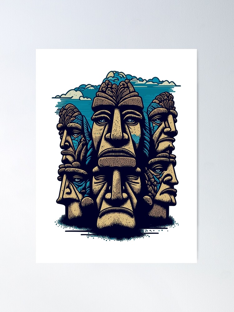 Easter Island Heads T-Shirts, Easter Island T-Shirts, Moai T-Shirts,  Archaic T-Shirts, Spiritual Connection T-Shirts, Moai Emoji T-Shirts  Sticker for Sale by urbantod