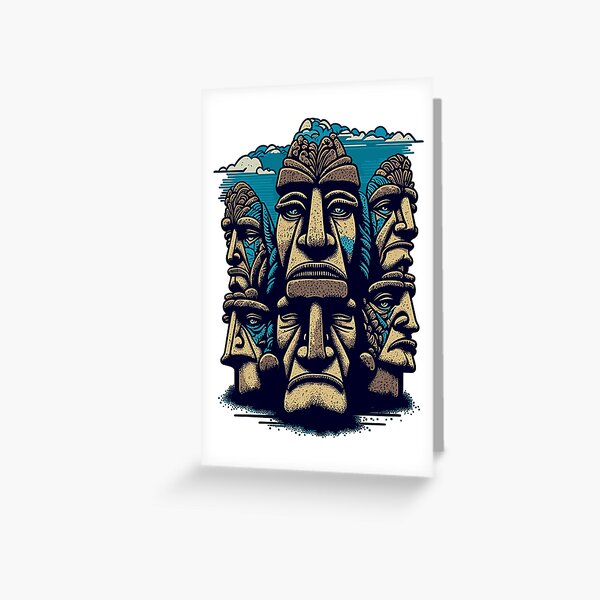 Moyai Emoji Moai Emoji Easter Island | Greeting Card