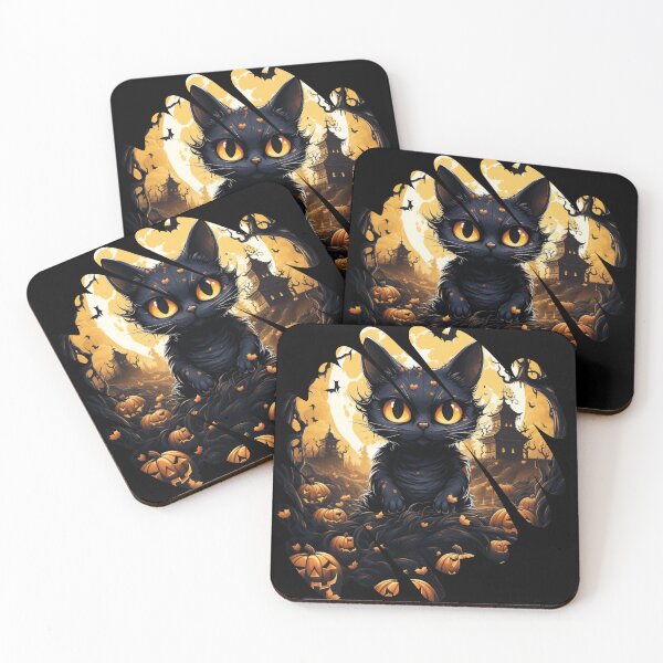 Item preview, Cat and pumpkins designed and sold by HarriPaloma.