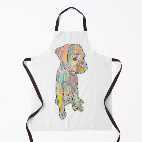Item preview, Colorful  Pretty Pastels Boxer Puppy Painting Print designed and sold by cherdoodles.