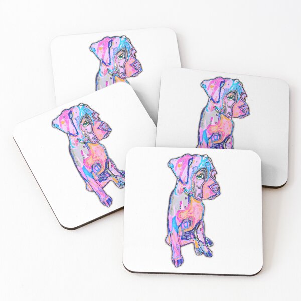Item preview, Colorful  Pastel Boxer Puppy Painting Print designed and sold by cherdoodles.
