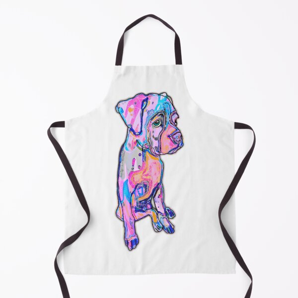 Item preview, Colorful  Pastel Boxer Puppy Painting Print designed and sold by cherdoodles.